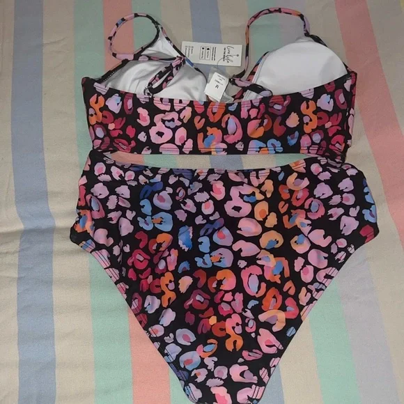 Cupshe Pink and Orange Bikini High-Waisted Swimwear - Picture 2 of 7